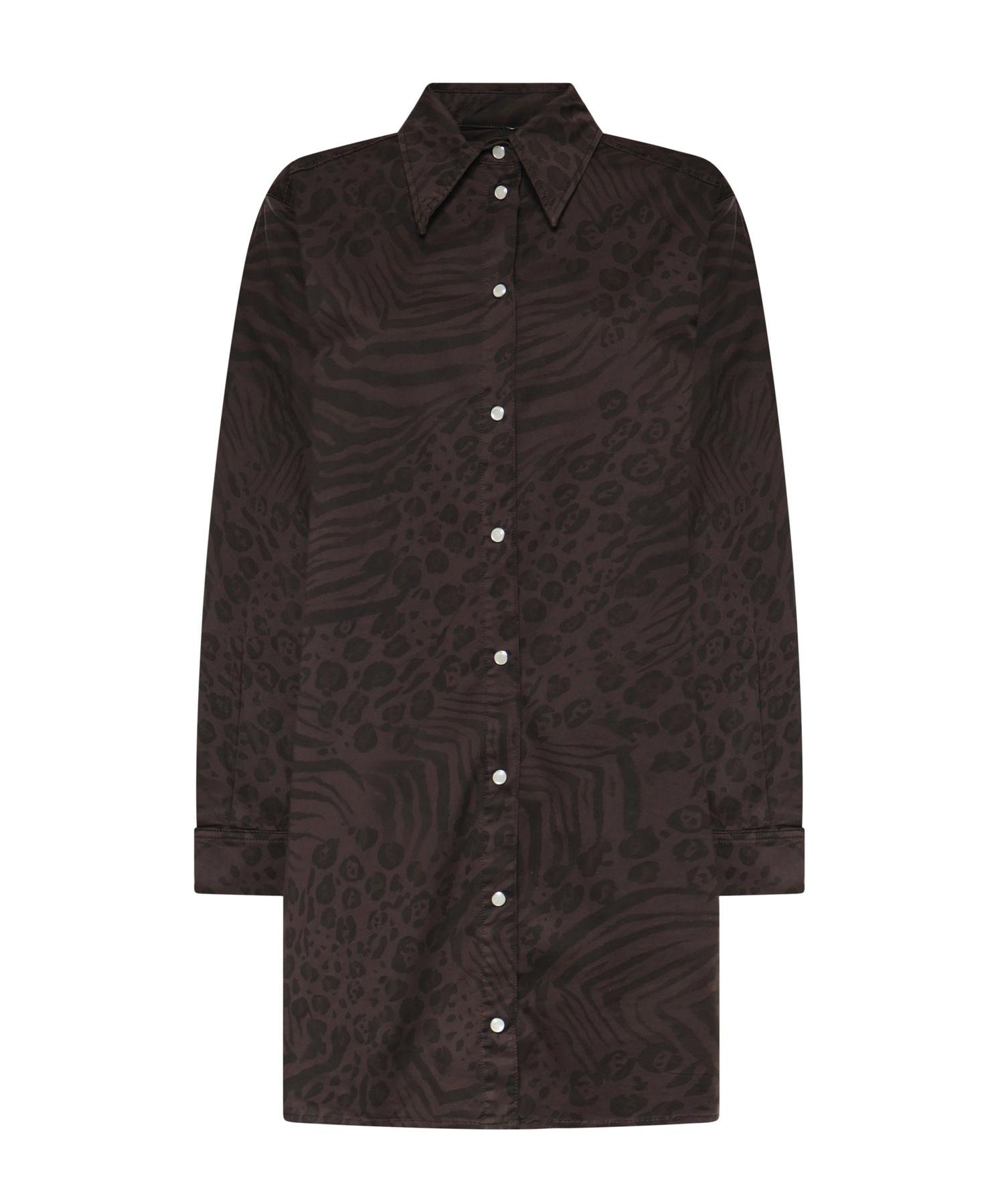 Abito chemisier con stampa animalier 106446 A35AM28 PINKO 