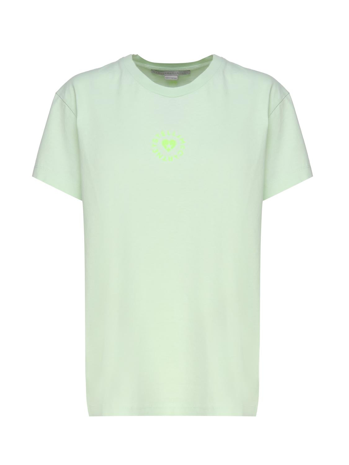 T-shirt in cotone con logo circolare 6J0273 3SPY533442 STELLA McCARTNEY 