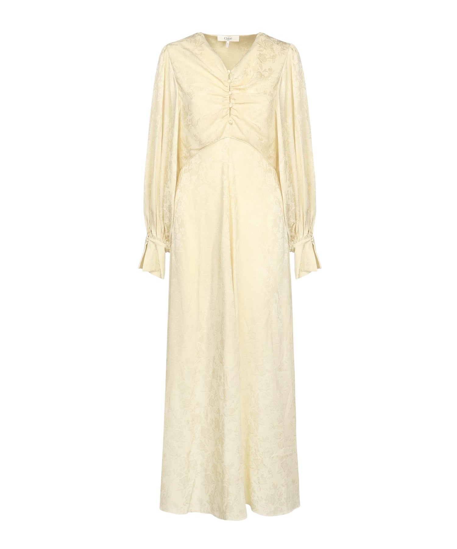 Abito lungo increspato in jacquard di seta CHC25ARO31115 753 CHLOÉ 