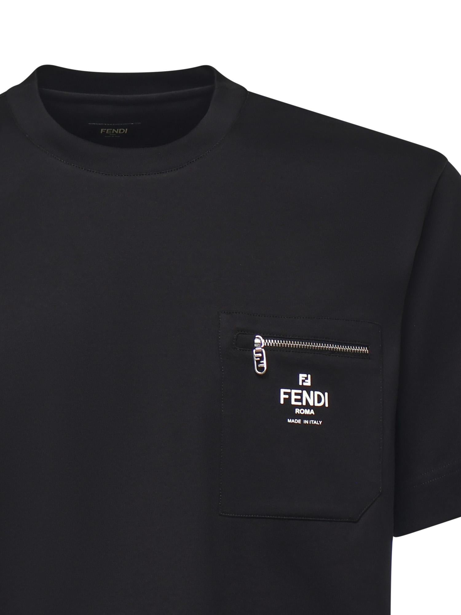 T-shirt in cotone con logo FY0936 ARYRF0QA1 FENDI 