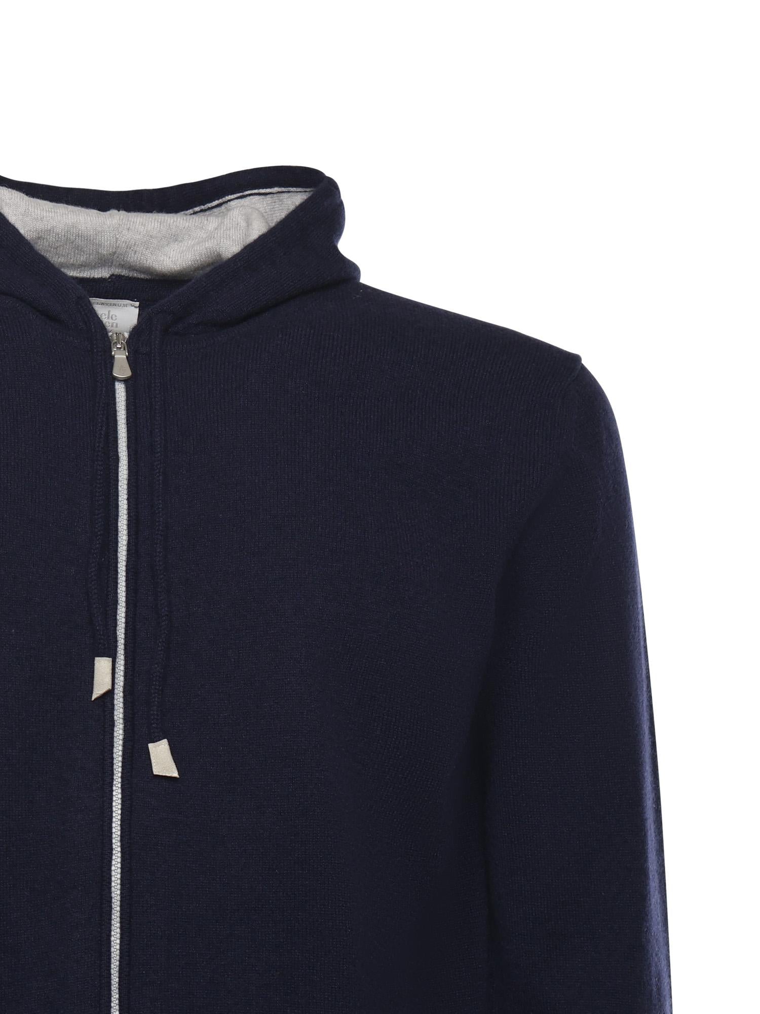 Felpa con zip in cashmere L76MAGL20MAG0L013 11-13 ELEVENTY 