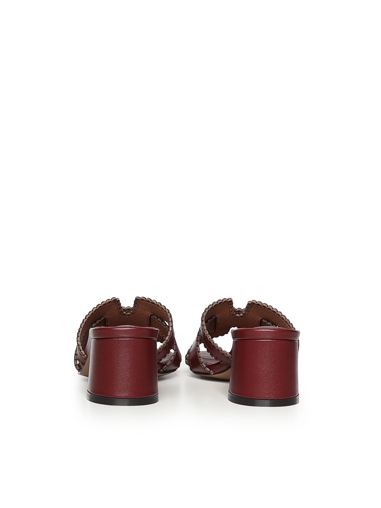 Mules Holly in pelle 756Z10VK BURGUNDI BIBI LOU 