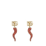 Orecchini con logo e cornetto in strass WEQ6C6 W1111ZOO00 DOLCE & GABBANA 