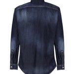 Camicia denim con placca logo S71DM0658 S30341470 DSQUARED2 