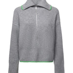 Maglia in lana e cashmere con zip 105448 A2Q9IS1 PINKO 