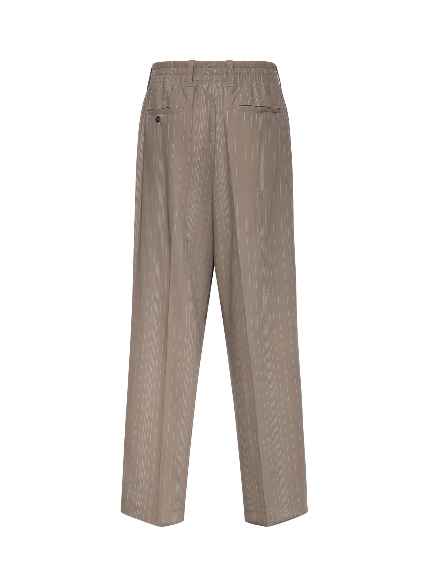Pantaloni in misto lana con motivo gessato GMP01508 P00232660398 GOLDEN GOOSE 