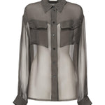 Camicia in chiffon trasparente 788262 Y065W3261 SAINT LAURENT 