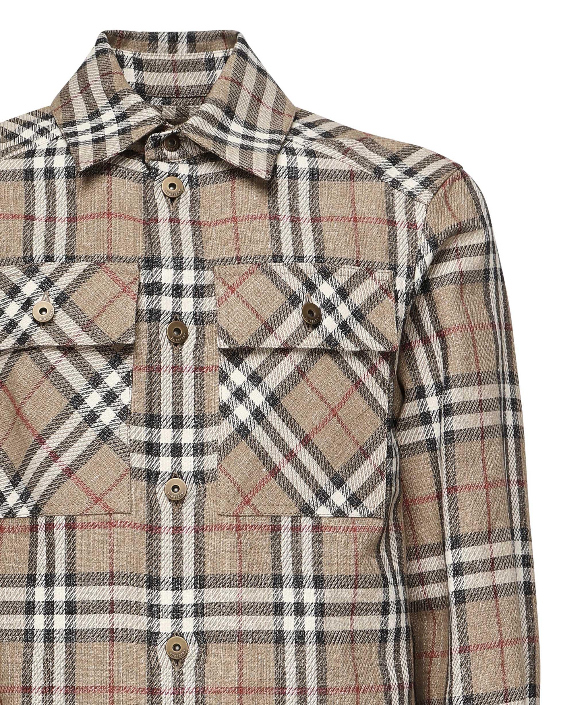 Camicia check in cotone e lino 8108014 C2044 BURBERRY 