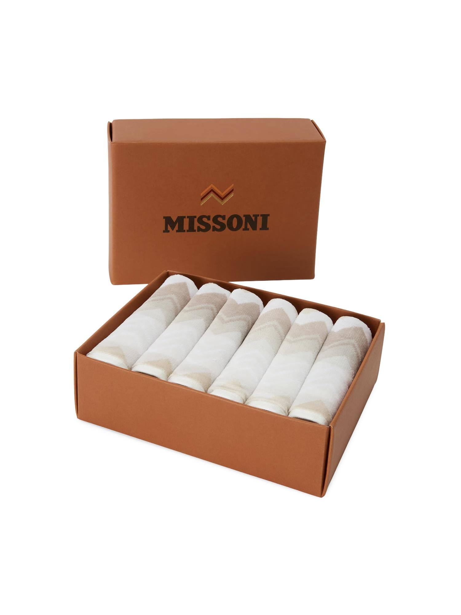 Set da sei di lavette Giacomo in cotone 1G3SP99904 21 MISSONI HOME 