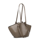 Borsa tote Mochi large in pelle MOCHI PEBBLE GRAIN LEATHER TAUPE YUZEFI 