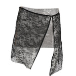 Gonna in seta FW22-019.01 FLORACrystal-Black NUE' 