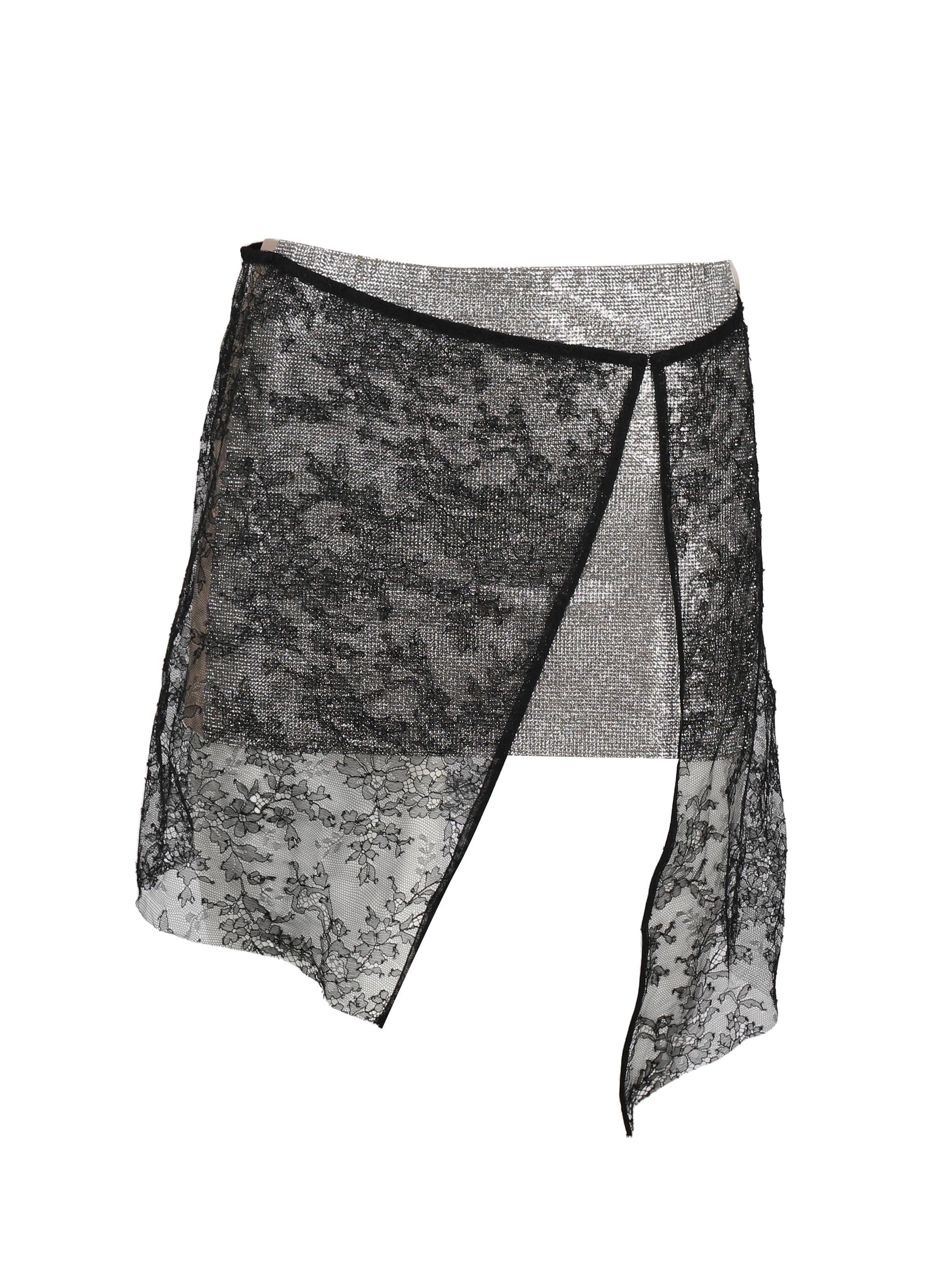 Gonna in seta FW22-019.01 FLORACrystal-Black NUE' 