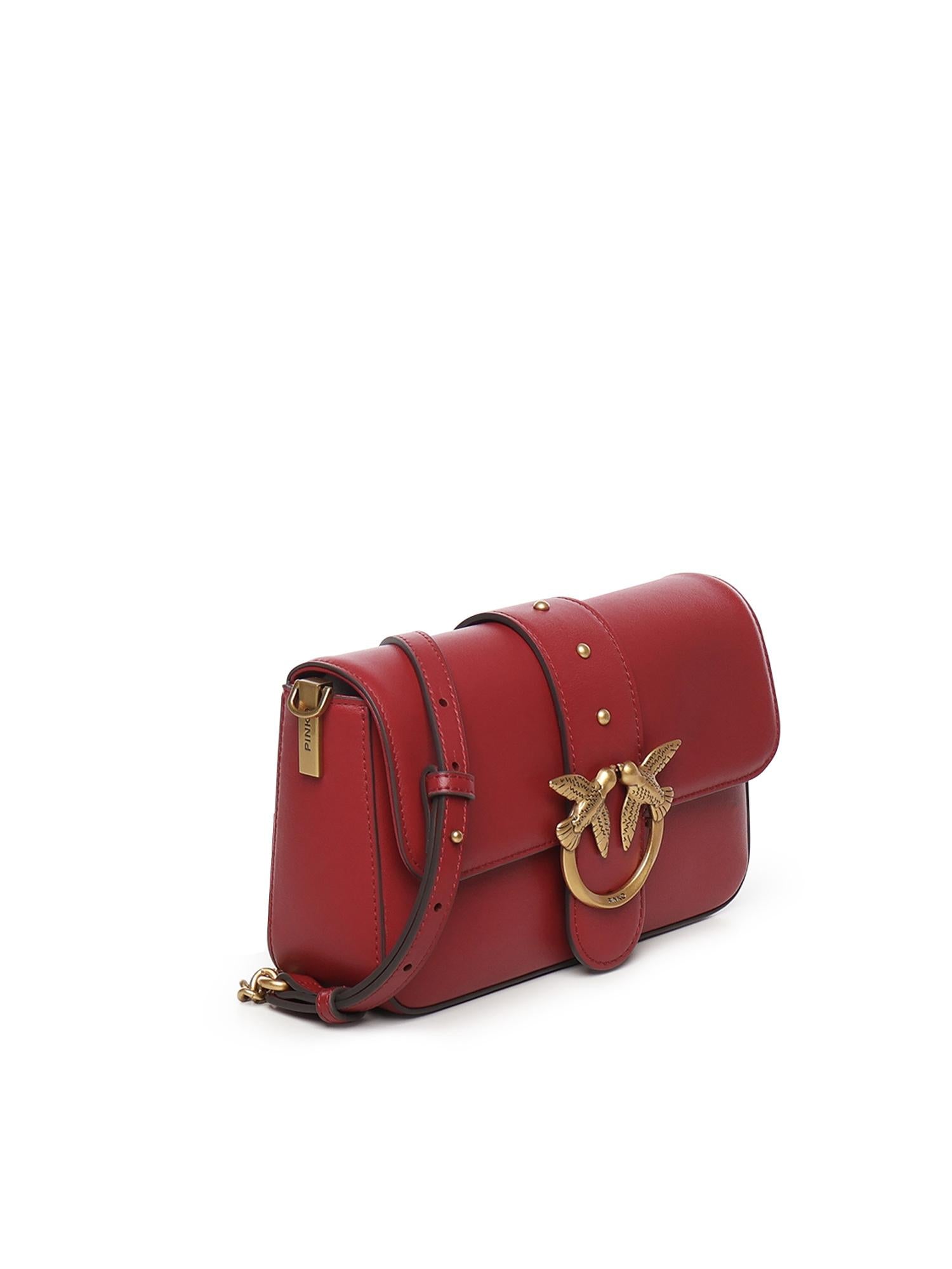 Borsa a spalla piccola Mini Love Bag Slouchy in pelle 105824 A0QOOA4Q PINKO 