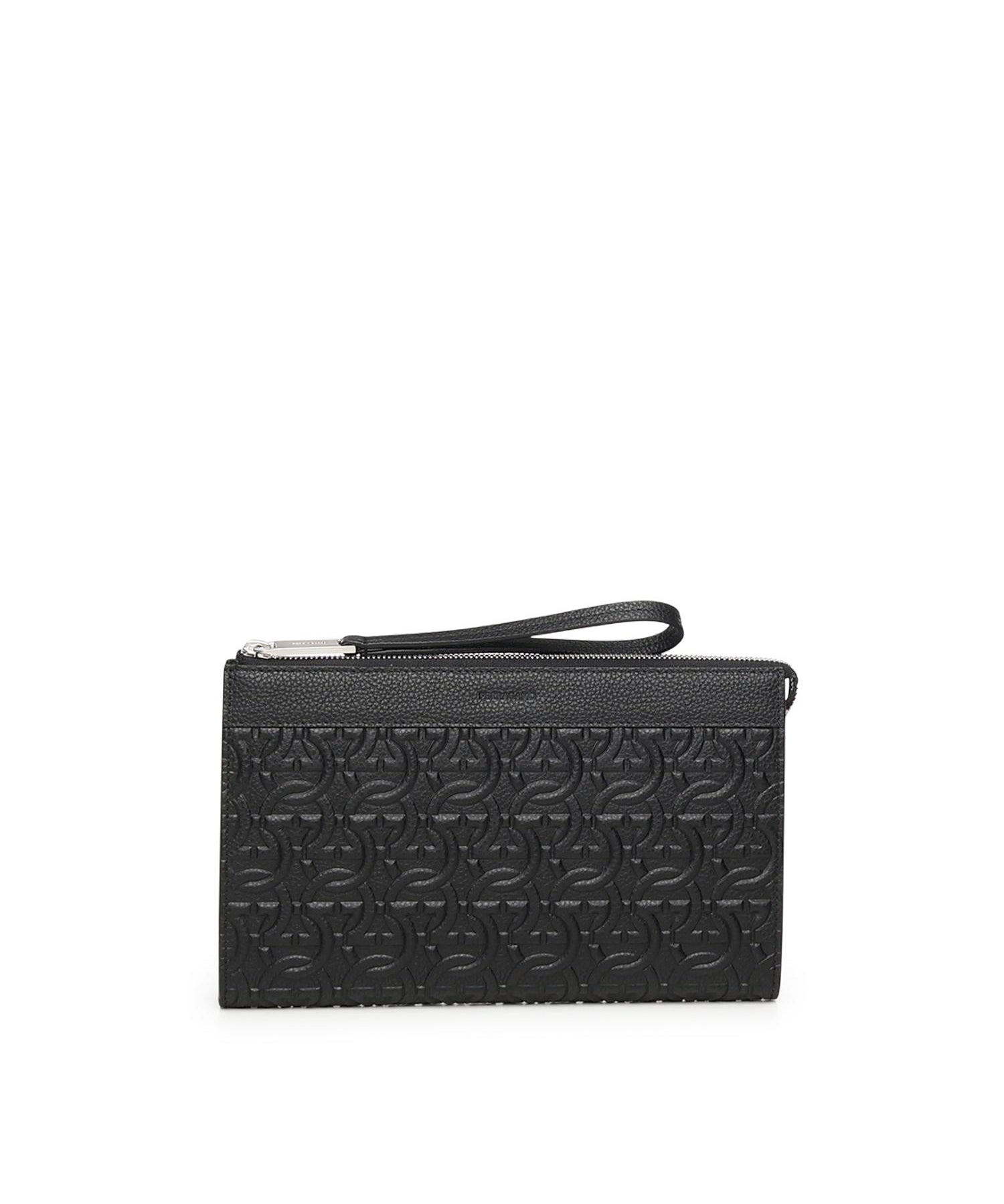 Pouch con goffratura Gancini 241483 769473001 FERRAGAMO 