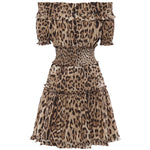 Abito corto in popeline con stampa leopardo F6A0UT HS5E3HY13M DOLCE & GABBANA 