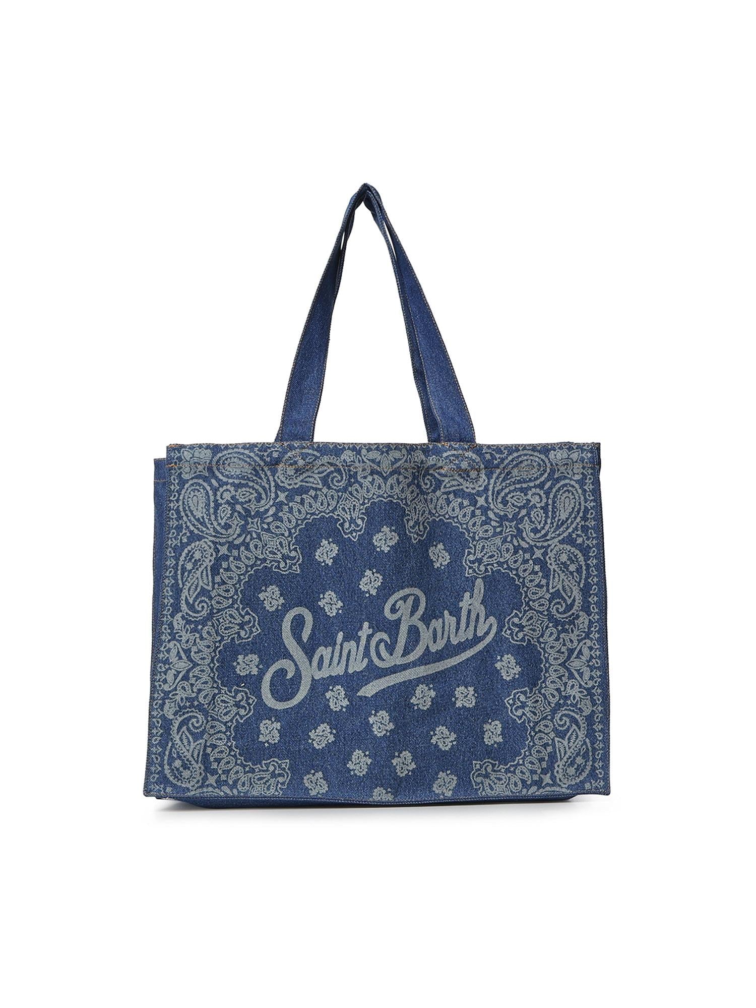 Borsa Essential in denim con stampa bandana EBAGN006 00780L MC2 SAINT BARTH 