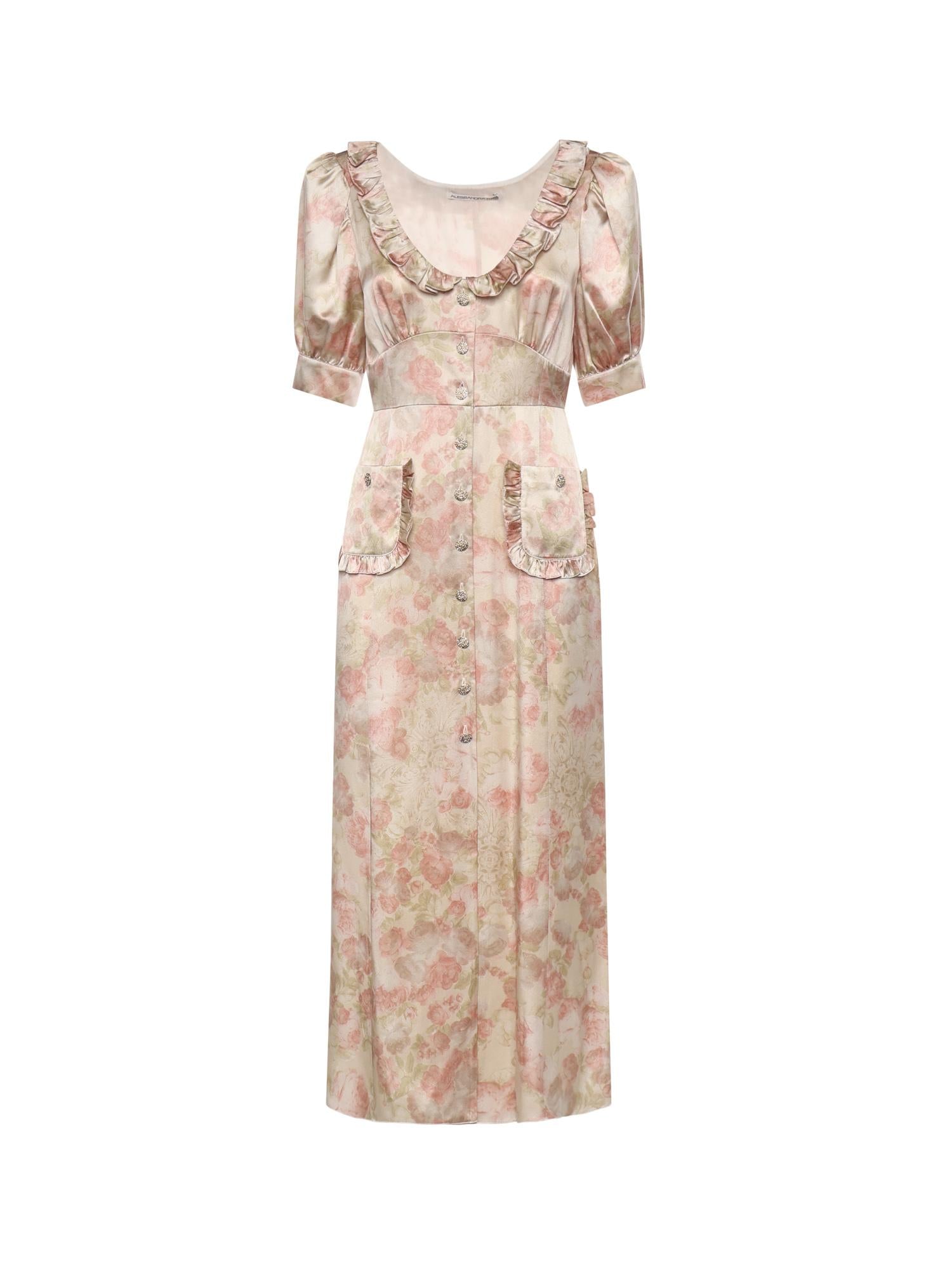 Abito midi in jacquard di seta stampata FABX4280F4680 1882 ALESSANDRA RICH 