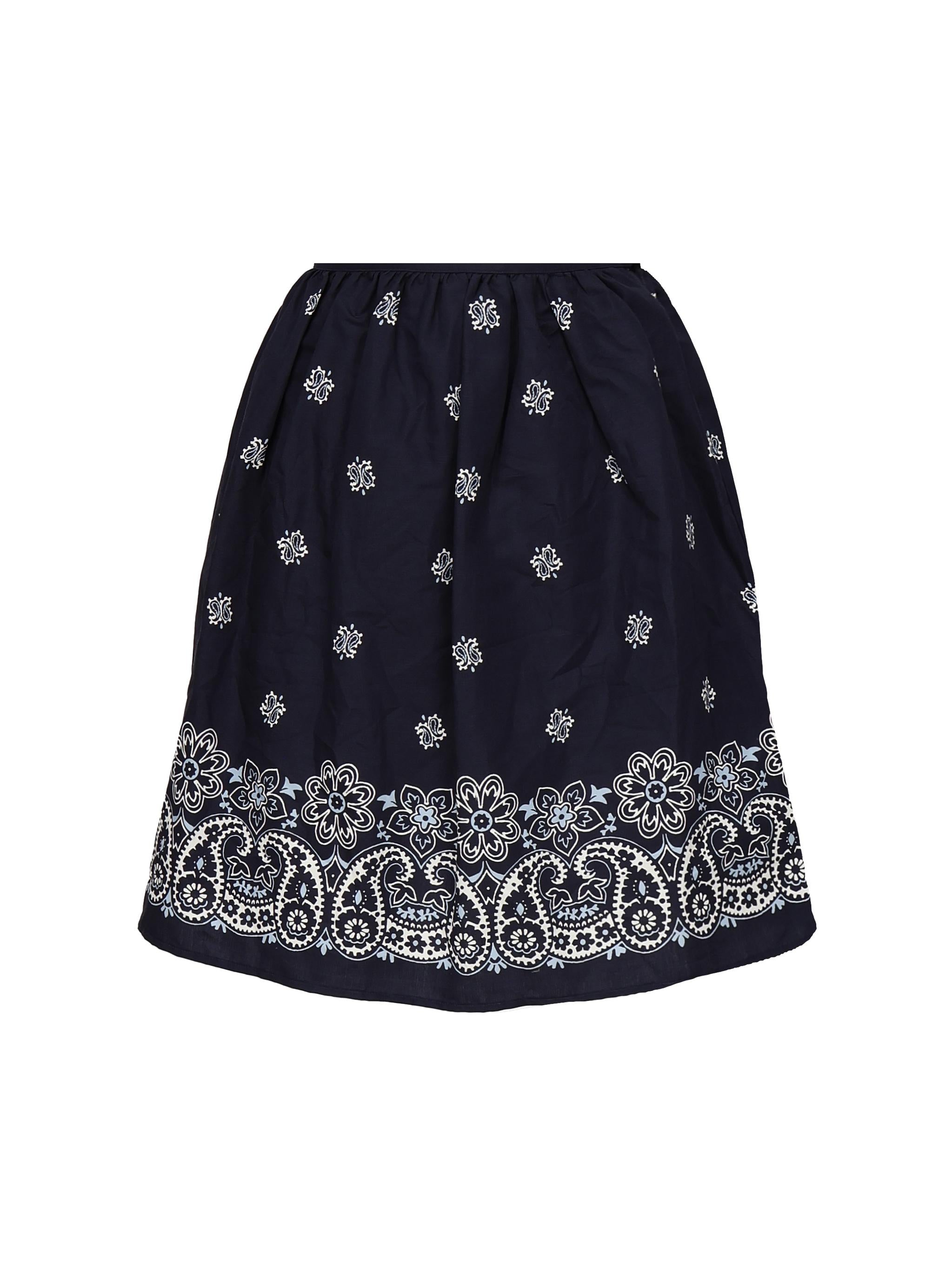 Gonna in popeline fiammato con stampa<BR/> MG2425 17X0F022X MIU MIU 