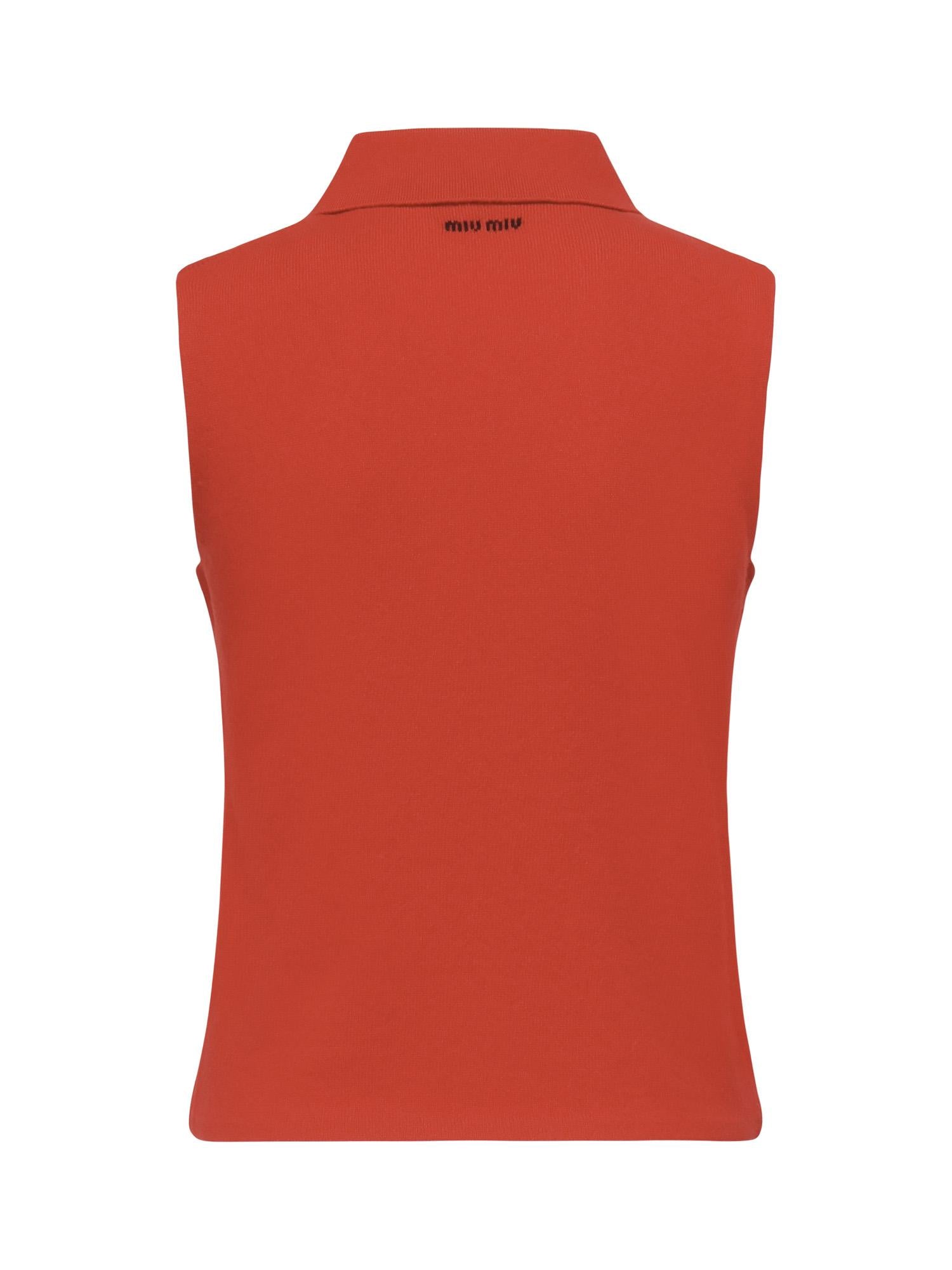 Polo smanicata in cashmere MML00D 18A9F0011 MIU MIU 