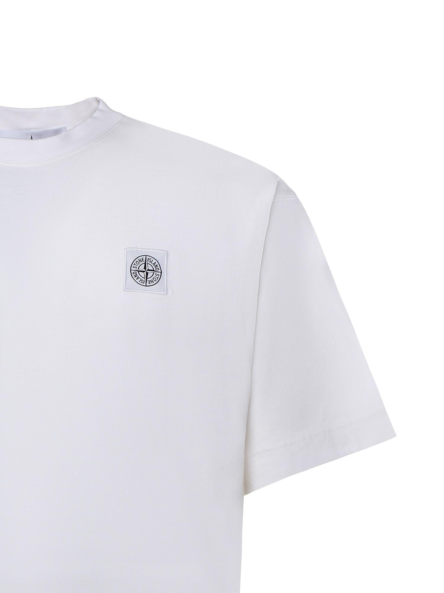 T-shirt con patch Compass in jersey di cotone L1S152100030 S0115V0001 STONE ISLAND 