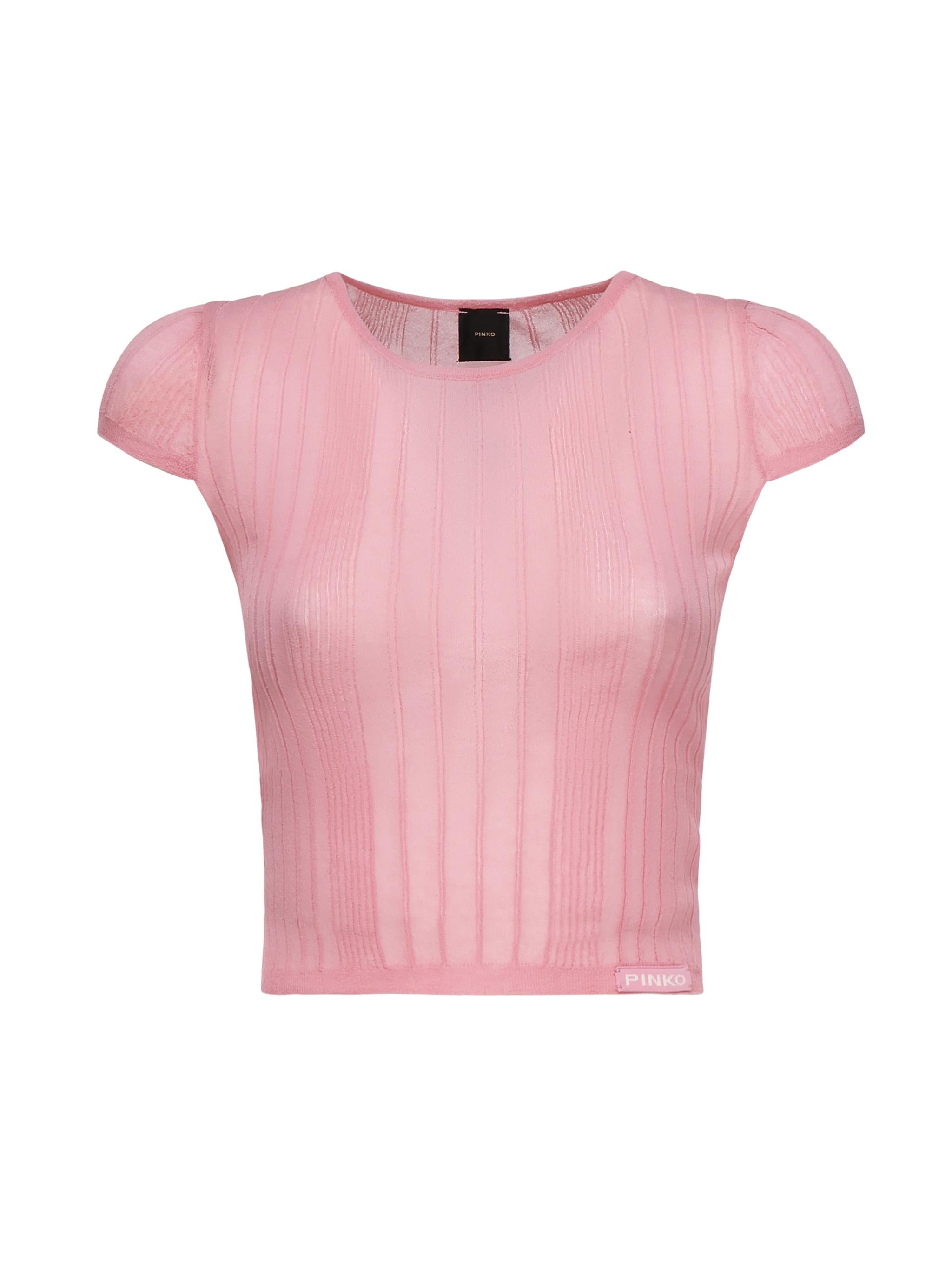 Maglia Tambora a costine<BR/> 104773 A1NDN50 PINKO 