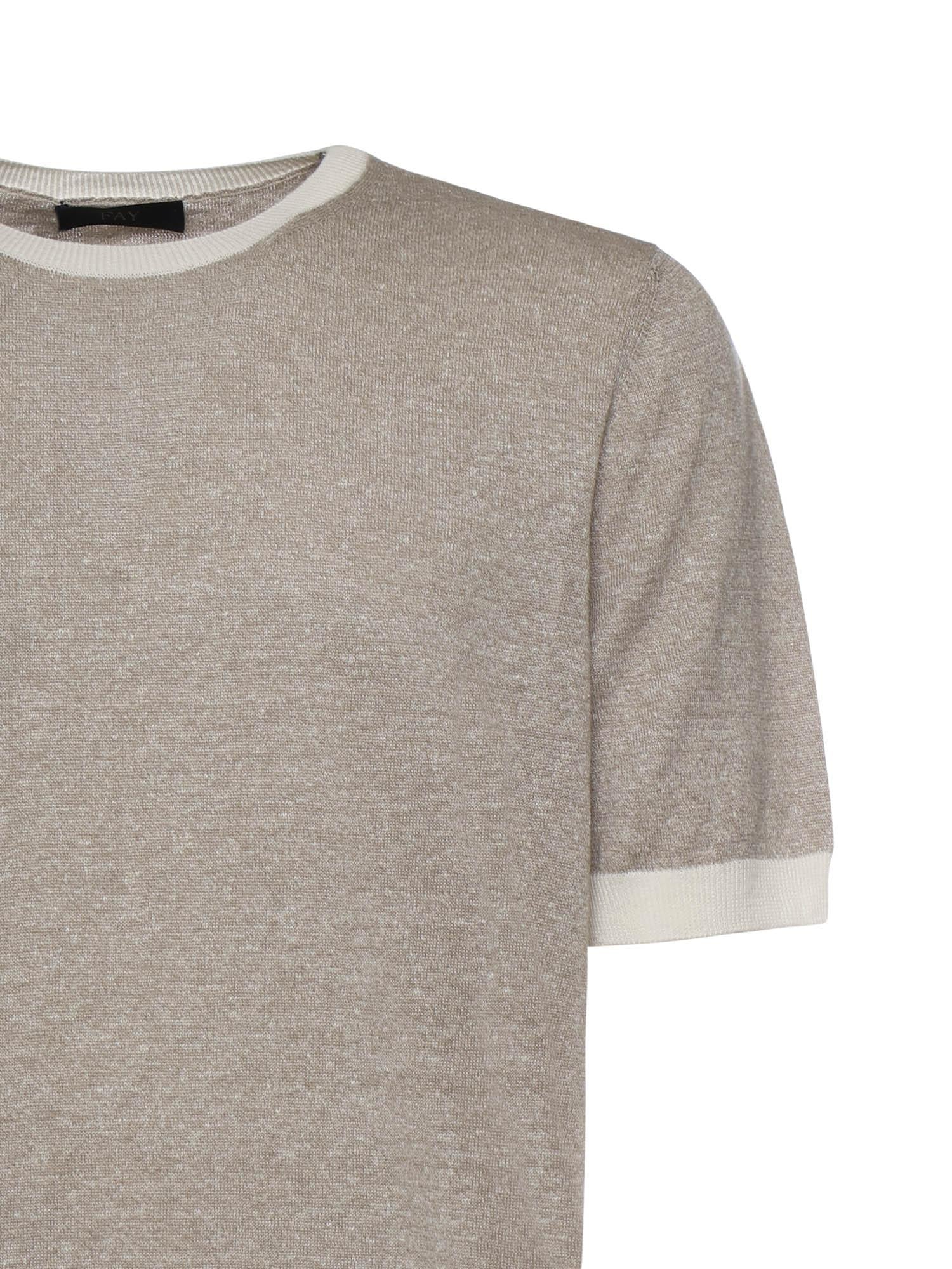 T-shirt in lino e cotone NMMC1522420WYK 09I1 FAY 