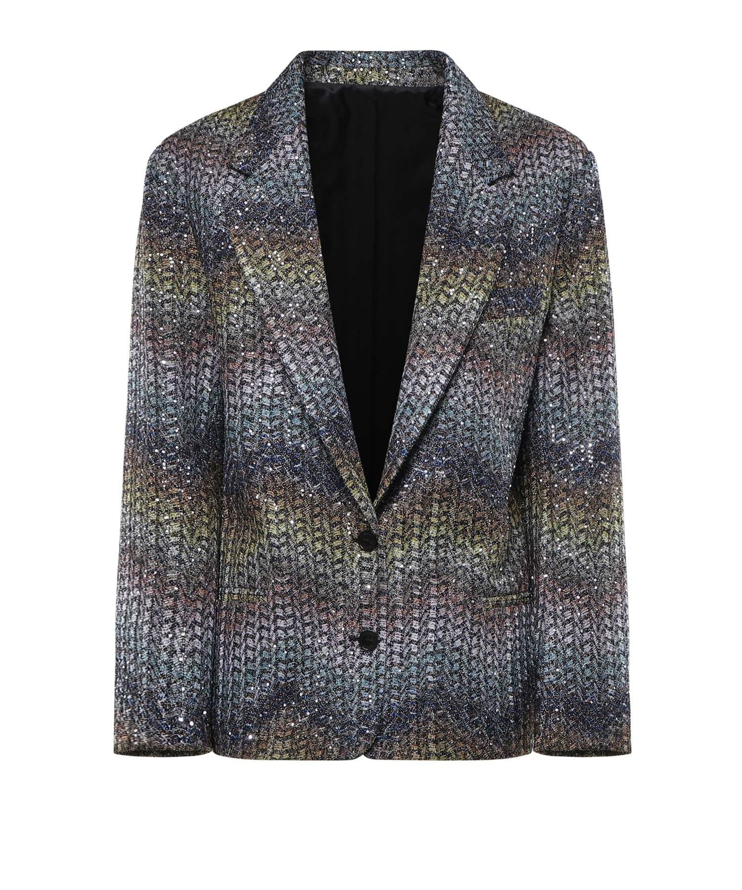 Blazer monopetto in viscosa lamé con paillettes DS26SF06 BC0065SMSNS MISSONI 