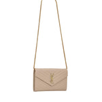 Pochette con catena Cassandre in pelle grain de poudre 377828 BOW012721 SAINT LAURENT 