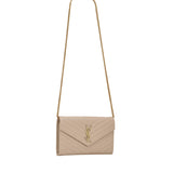 Pochette con catena Cassandre in pelle grain de poudre 377828 BOW012721 SAINT LAURENT 