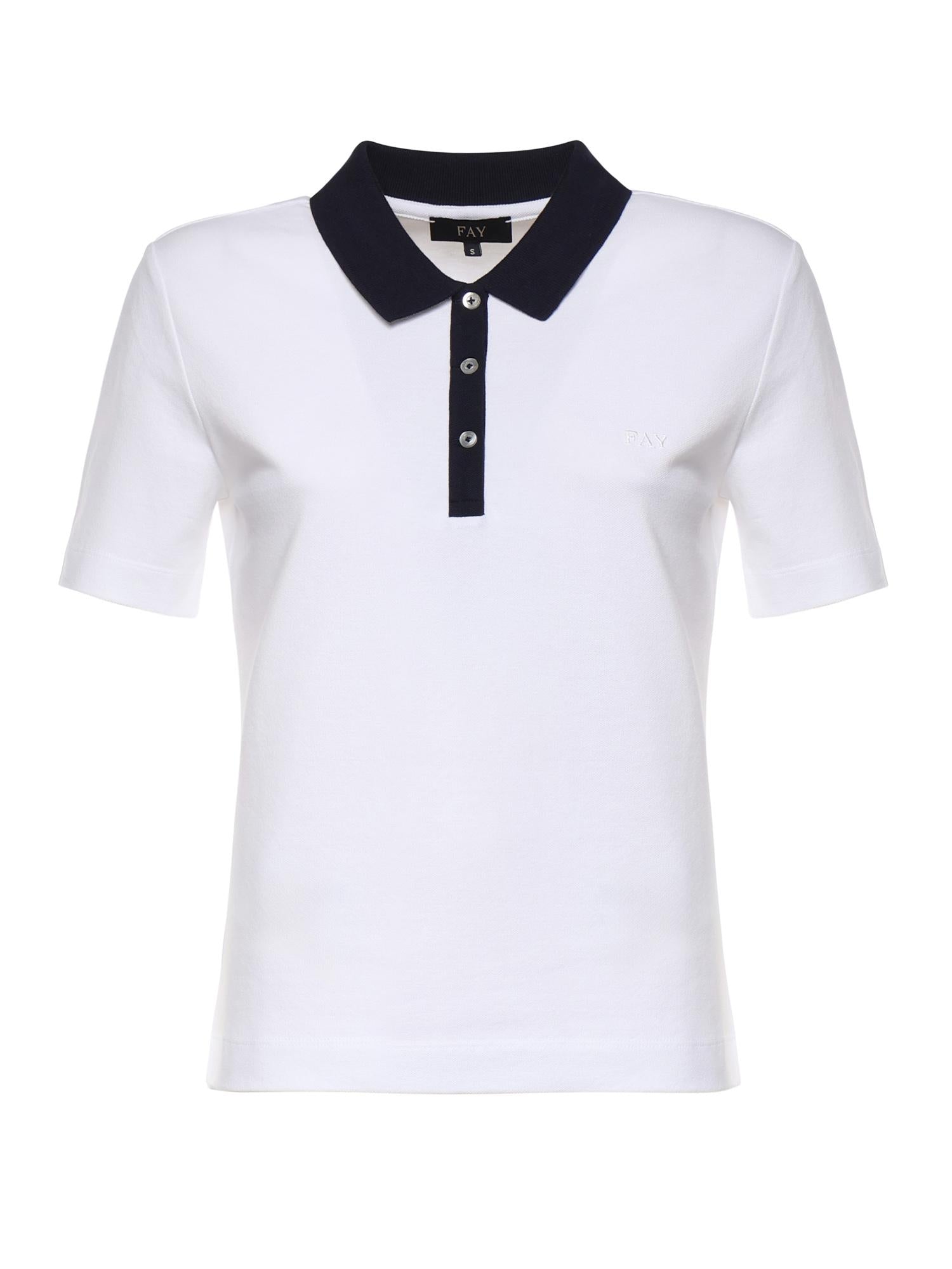Polo in piquet stretch NPWB252650STDW B001 FAY 