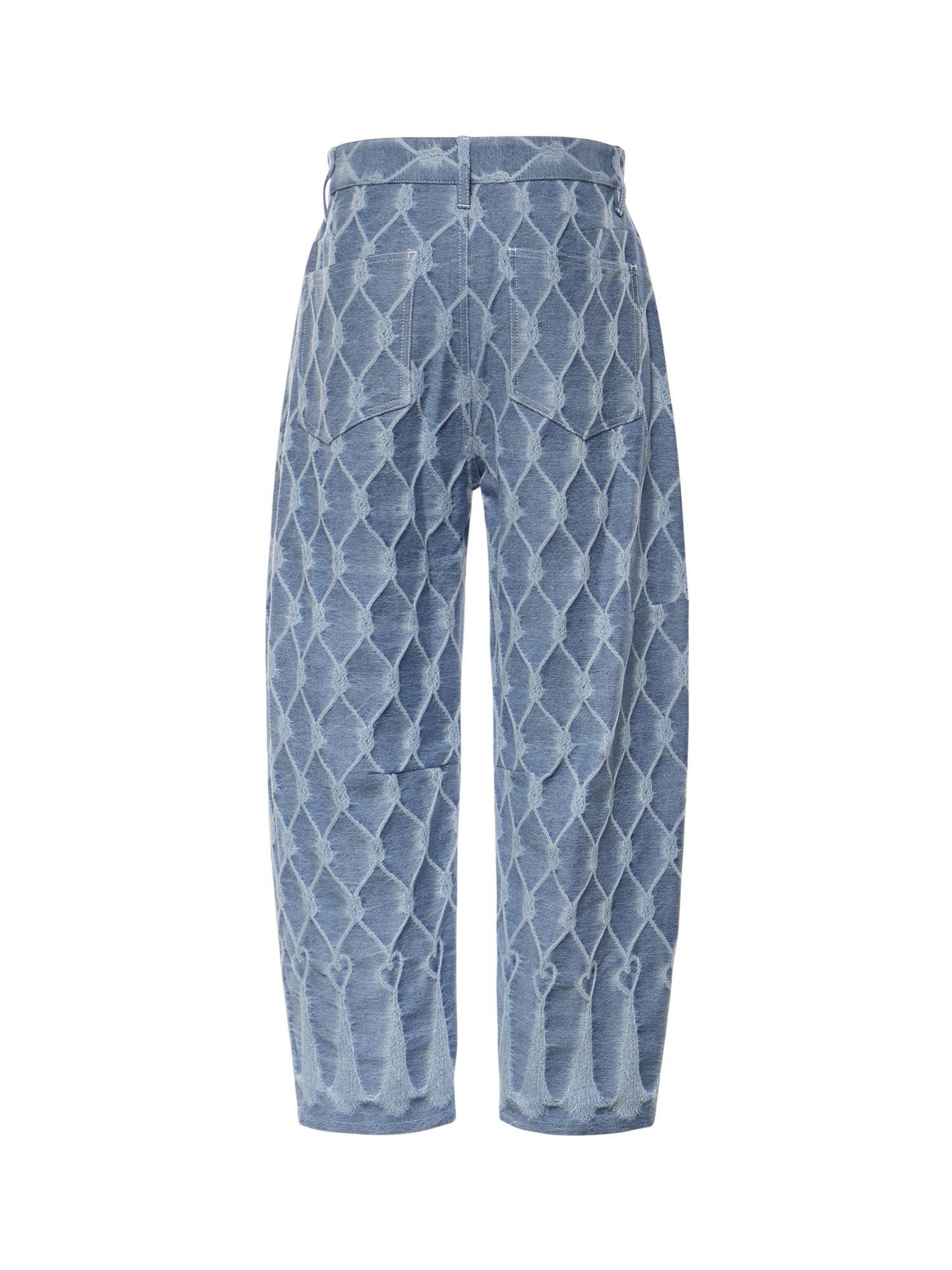 Jeans balloon in jacquard nappine<BR/> 80AAB108 DT091904 GENNY 