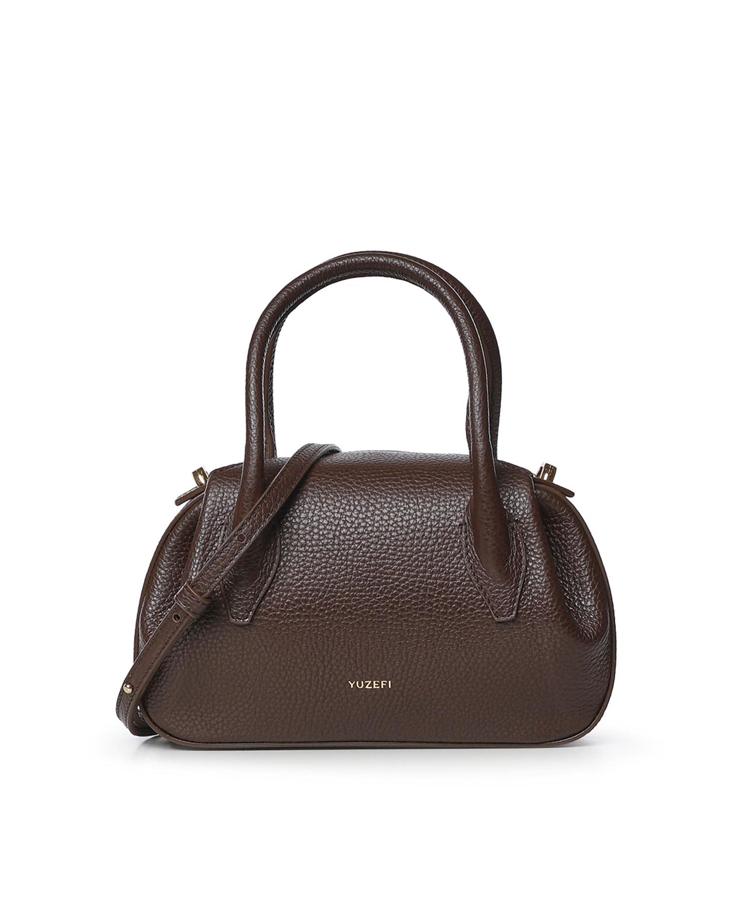 Mini bag Oyster in pelle OYSTER MINI DUFFLE PEBBLE GRAIN LEATHER  YUZEFI 