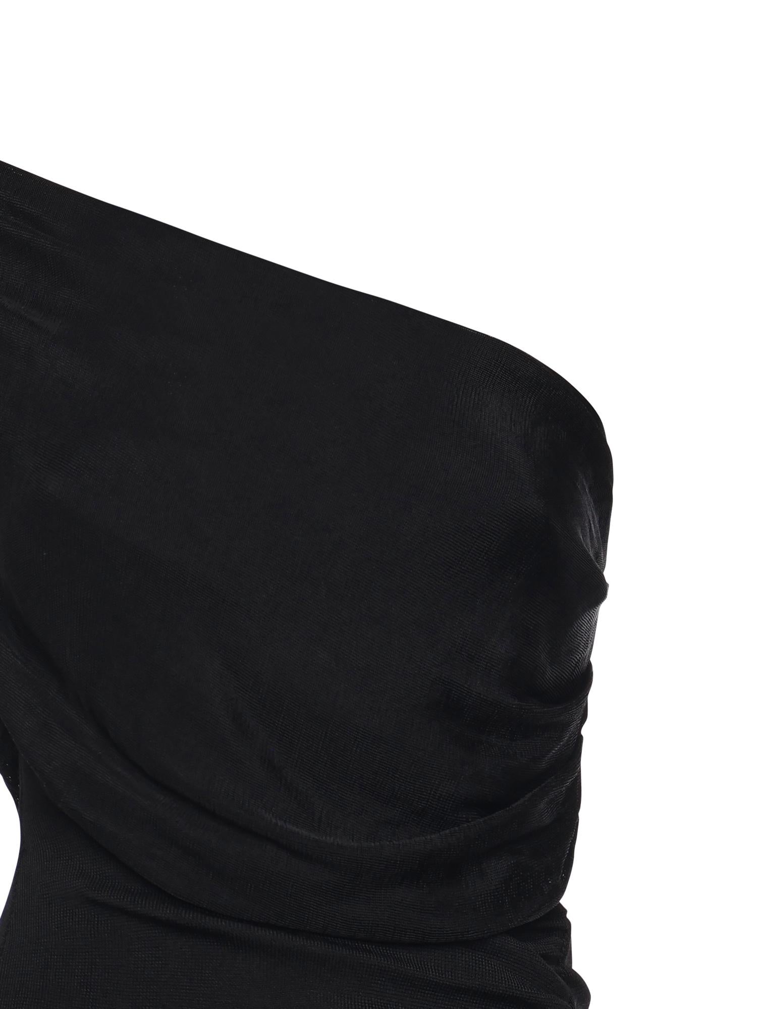 Abito midi in maglia drappeggiata RS26108M B SELF-PORTRAIT 