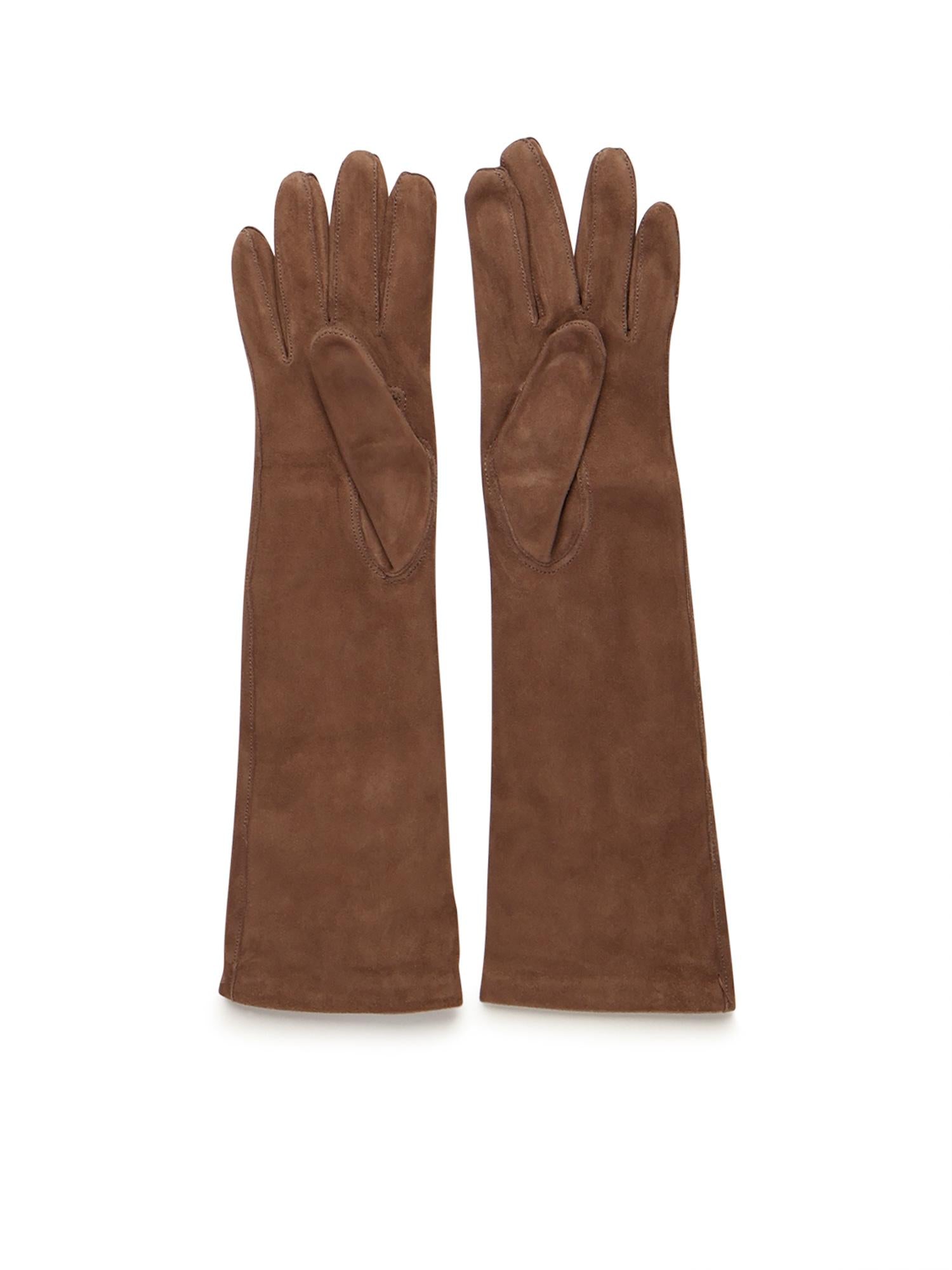 Guanti lunghi in nappa scamosciata 2524566013600 001 MAX MARA 