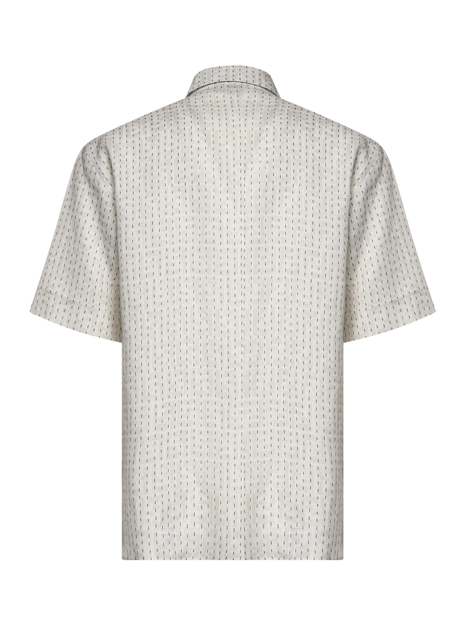 Camicia FF jacquard in lino con impunture FS0795 AU7NF0RQ0 FENDI 