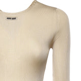 Maglia girocollo in seta MML01C 18BQF0036 MIU MIU 