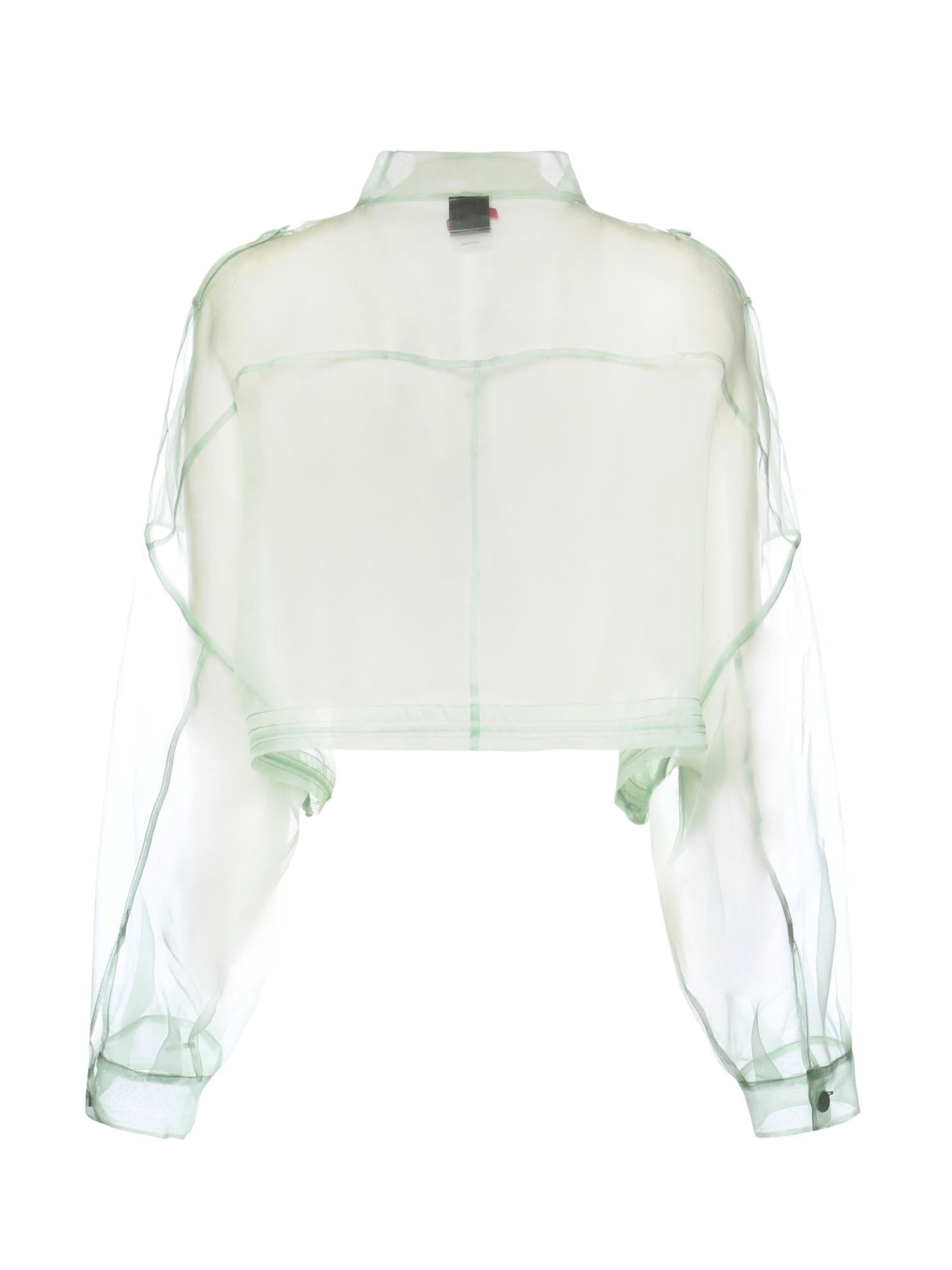 Caban cropped in organza di pura seta 106603 A2DJT14 PINKO 