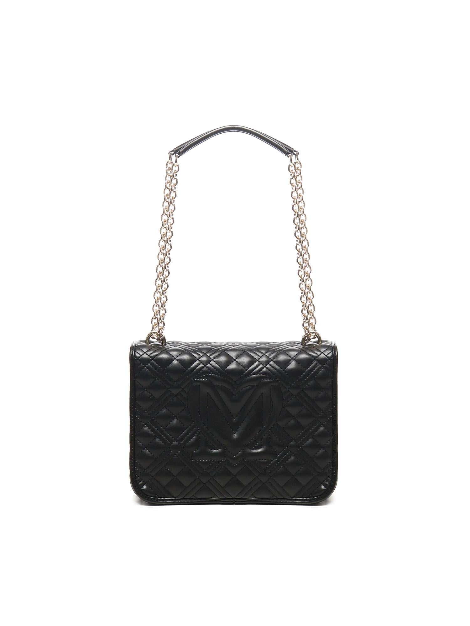 Borsa a spalla trapuntata con logo<BR/> JC4000PP1LLA0 00A LOVE MOSCHINO 