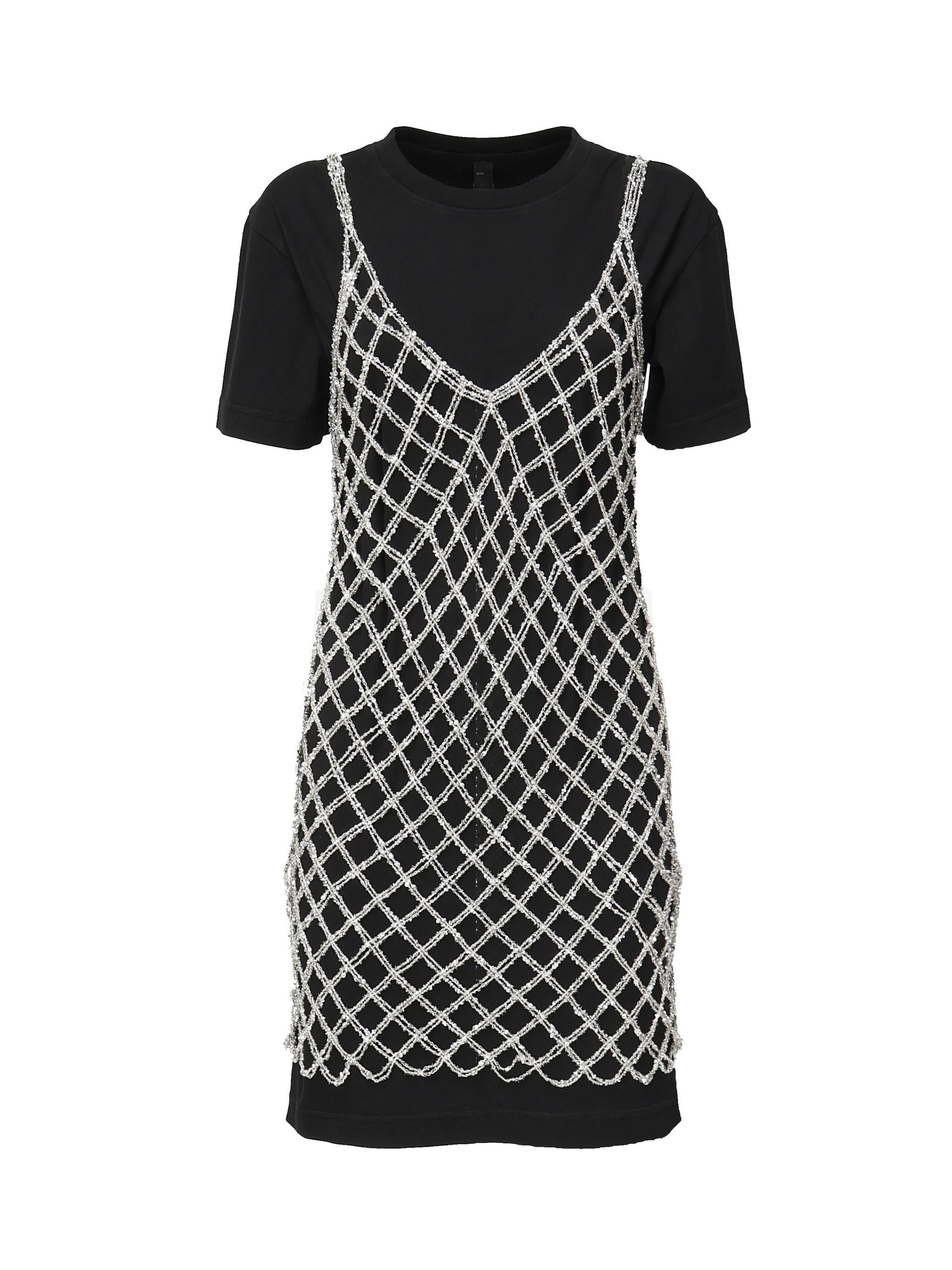 Abito t-shirt con paillettes 105144 A2LTZ99 PINKO 