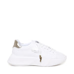 Sneakers Nemesis in nappa con riporto in pelle color oro pe 2021 NEMESIS 2 NAPPAWHITE/GOLD GIULIANO GALIANO 