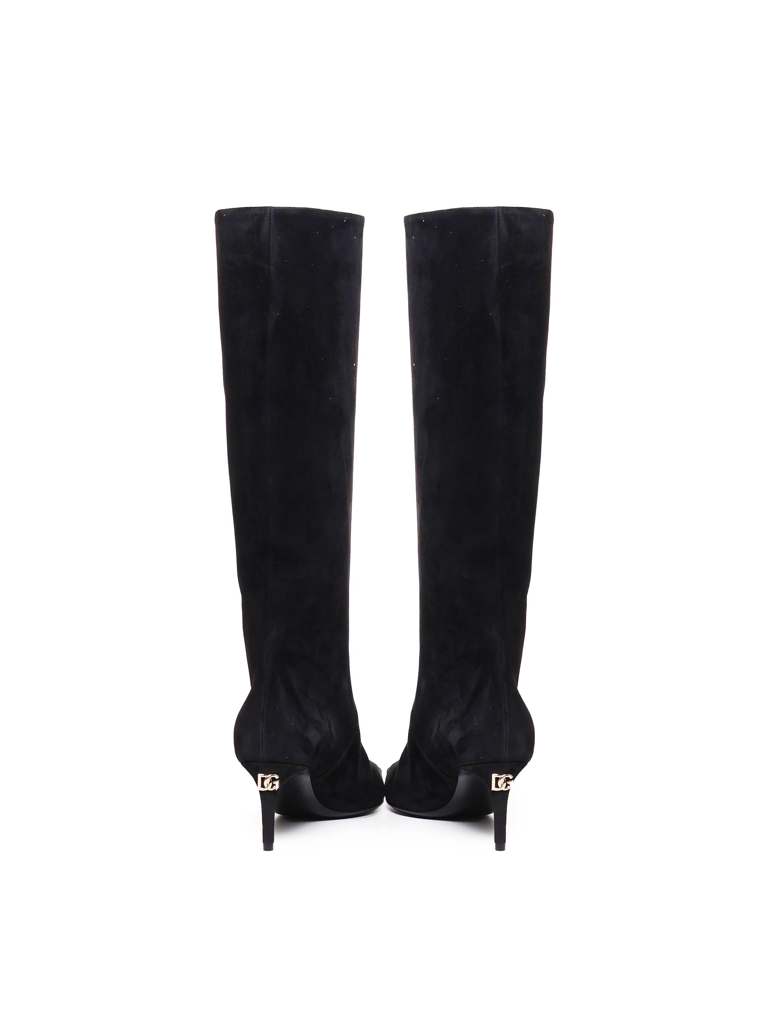 Stivali in suede CU1139 A680780999 DOLCE & GABBANA 