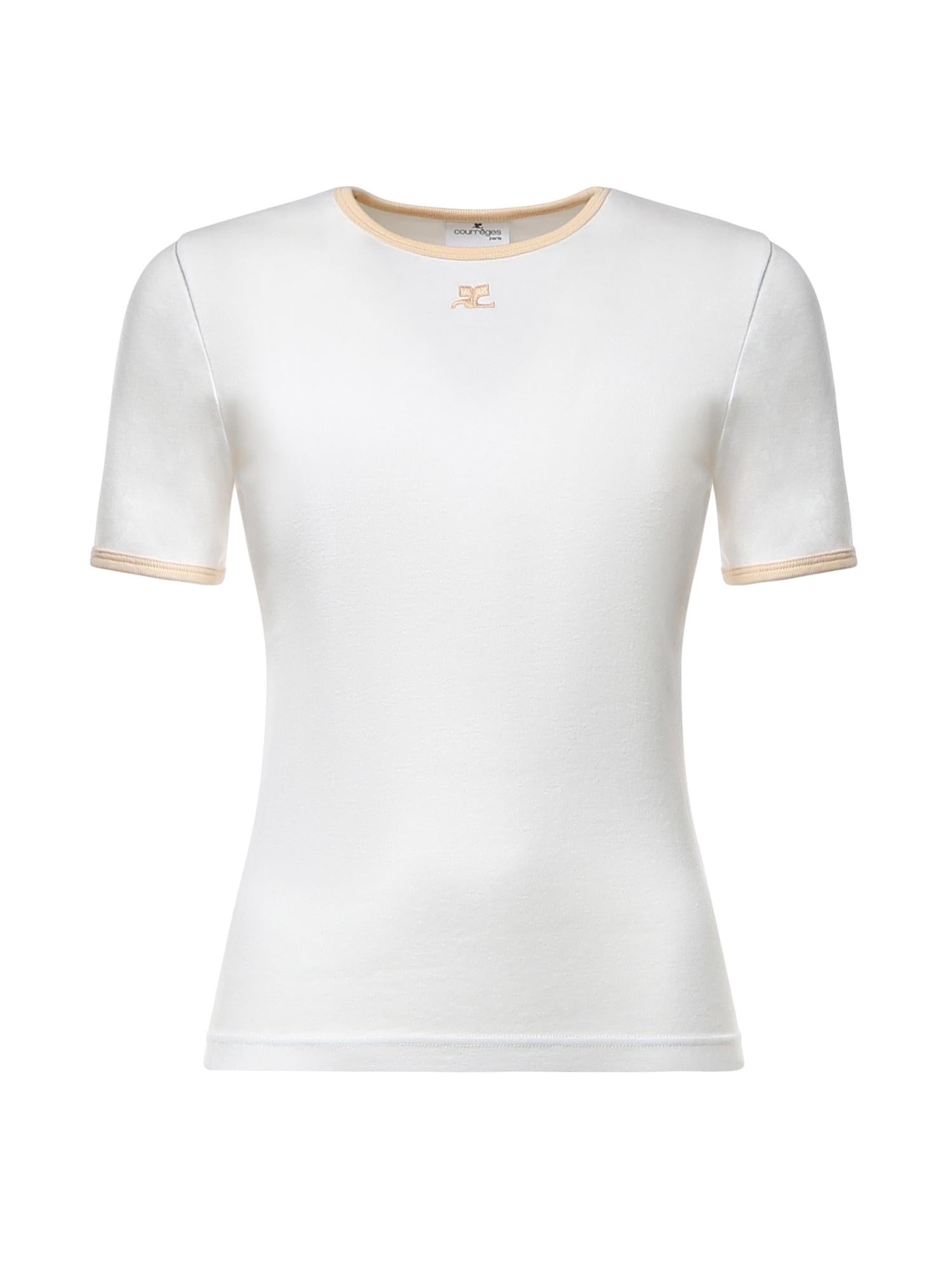 T-shirt Signature Contrast in cotone con logo 125JTS017JS0203 B256 COURREGES 