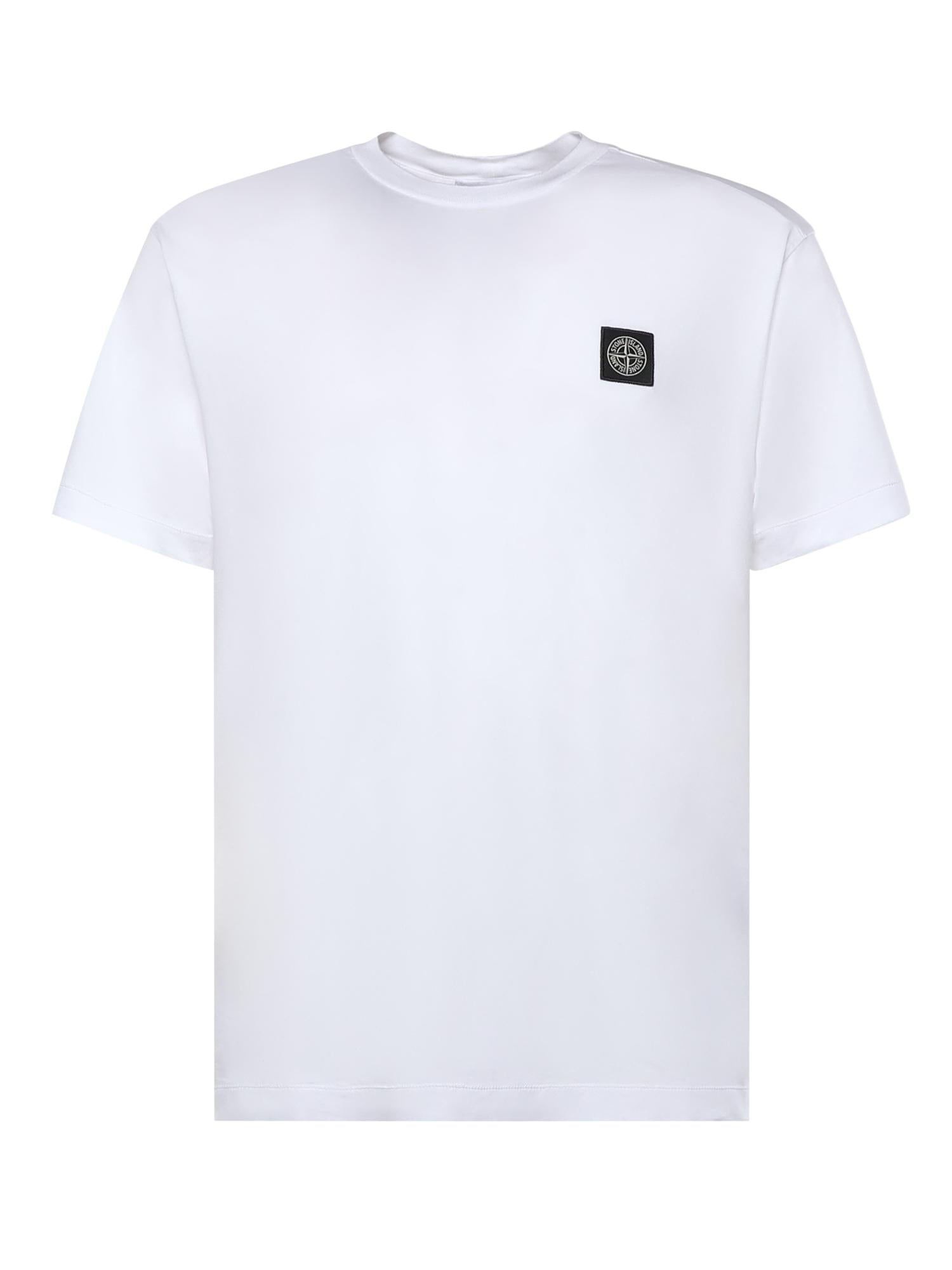 T-shirt con patch Compass in jersey di cotone L1S152100027 S0013V0001 STONE ISLAND 