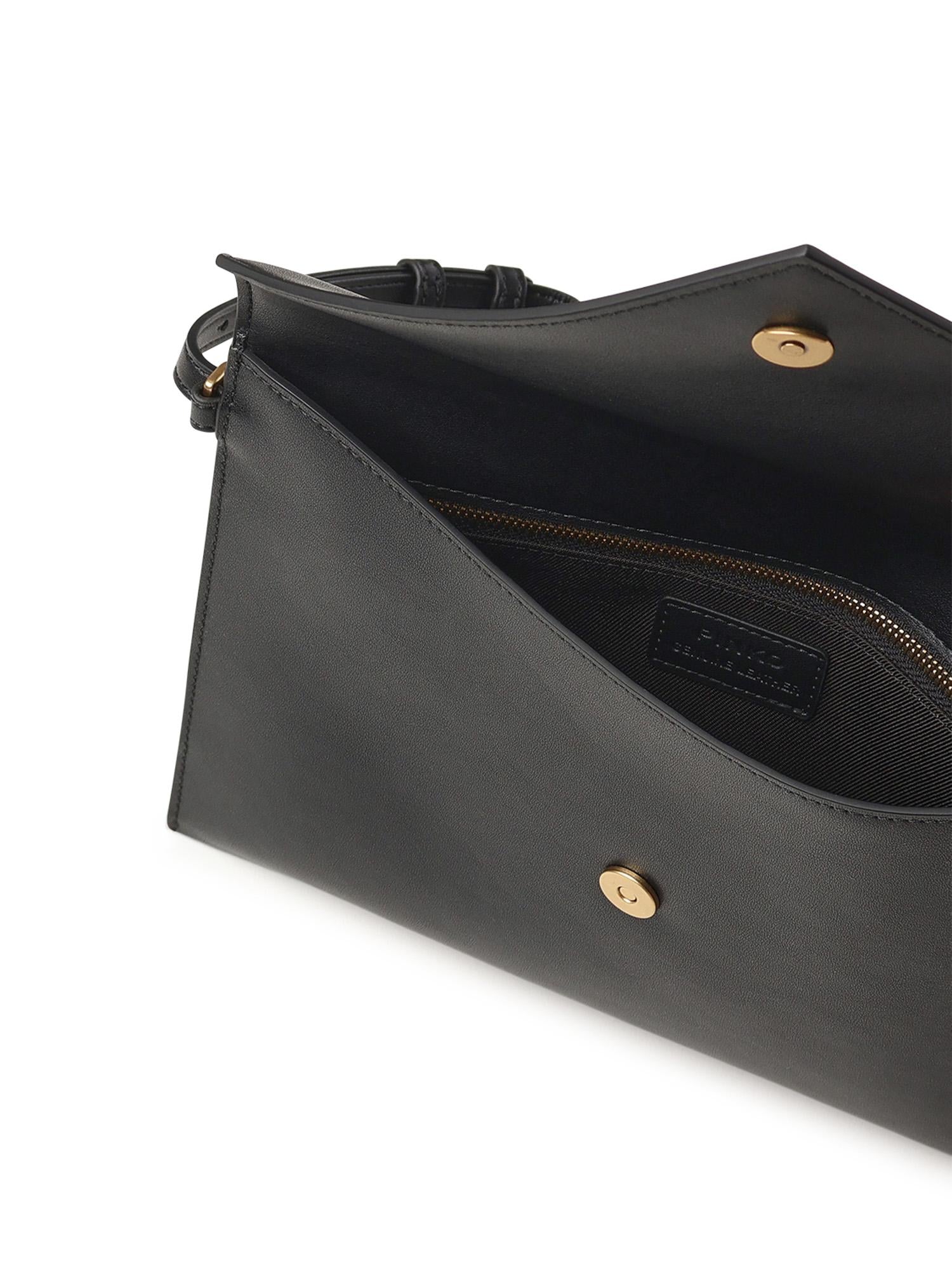 Pochette a mano in pelle con logo 104820 A0F1Z99Q PINKO 