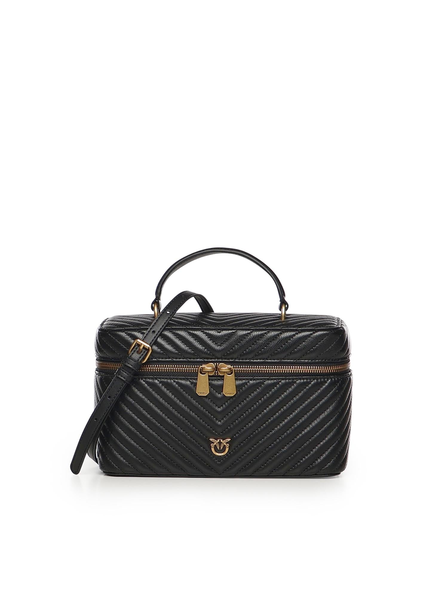 Beauty case a tracolla in nappa chevron 106348 A0GKZ99Q PINKO 