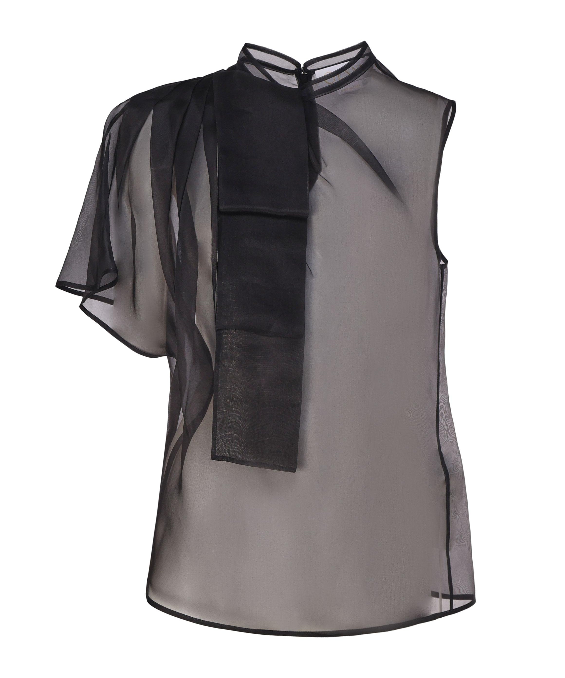 Top asimmetrico in seta 77AJM670 N0193899 GENNY 