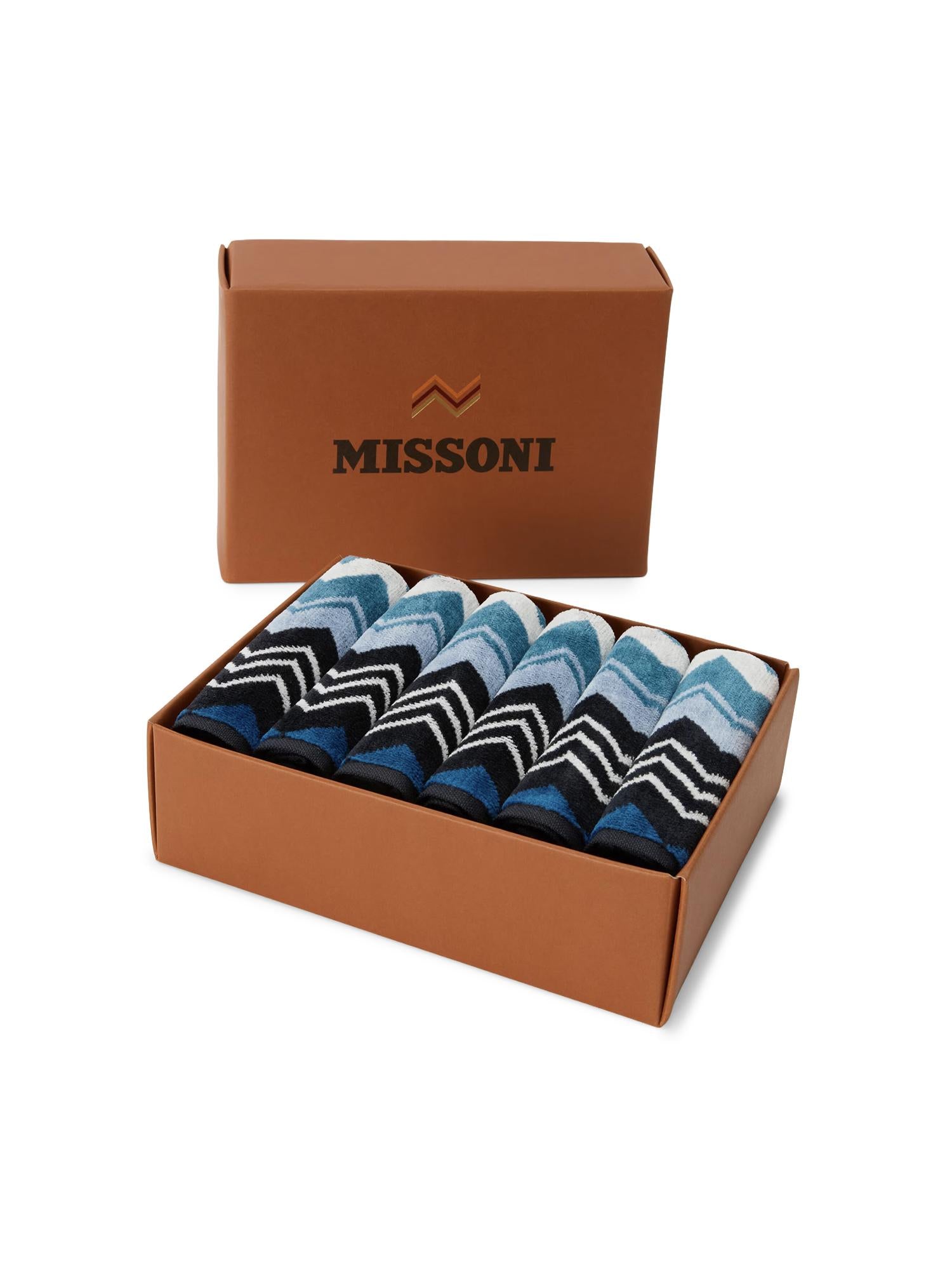 Set da sei di lavette Giacomo in cotone 1G3SP99904 50 MISSONI HOME 