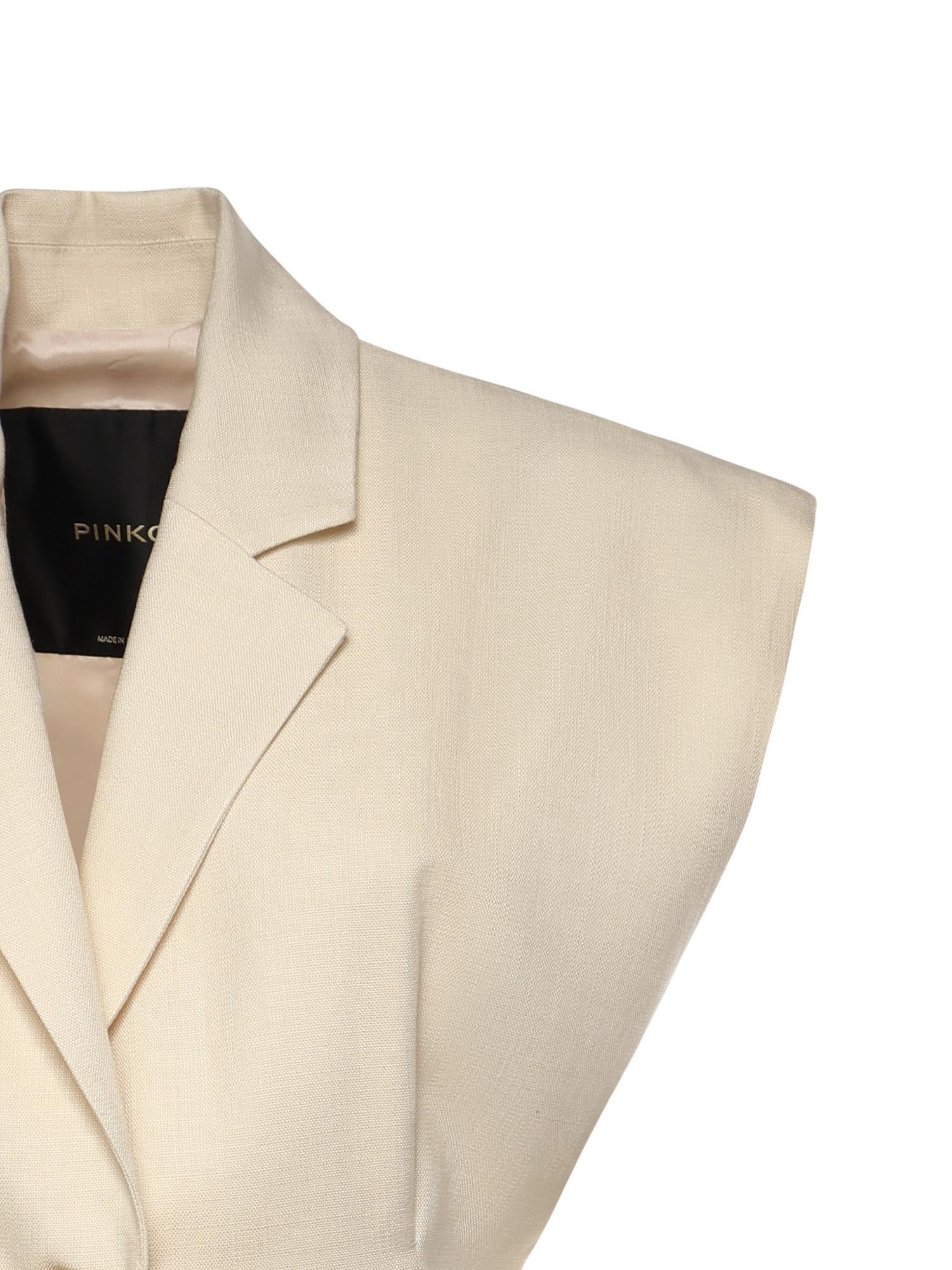 Giacca smanicata effetto rustico 106509 A2W6C00 PINKO 