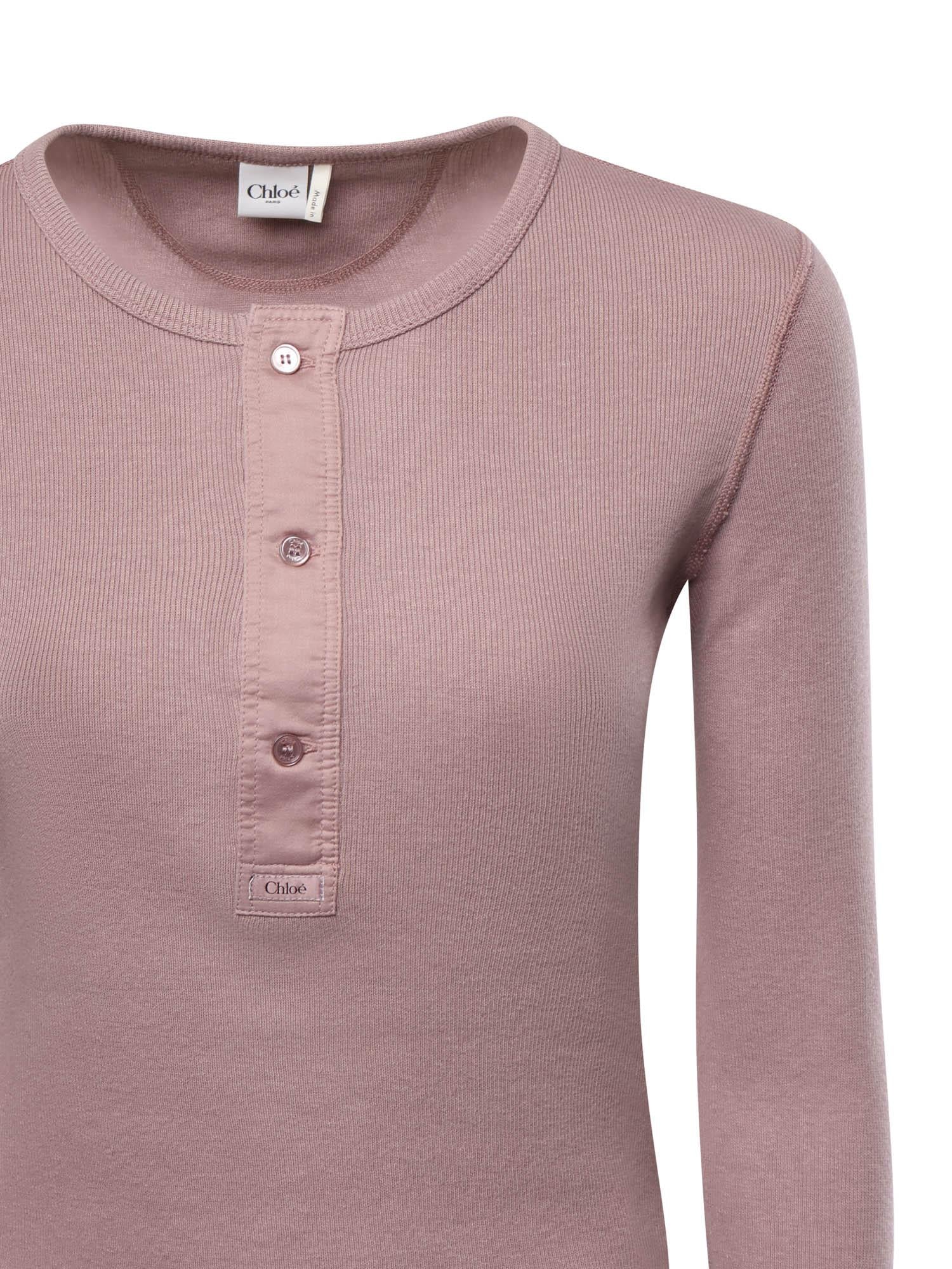 Camicia Henley in jersey di cotone CH26SJH30185 50C CHLOÉ 
