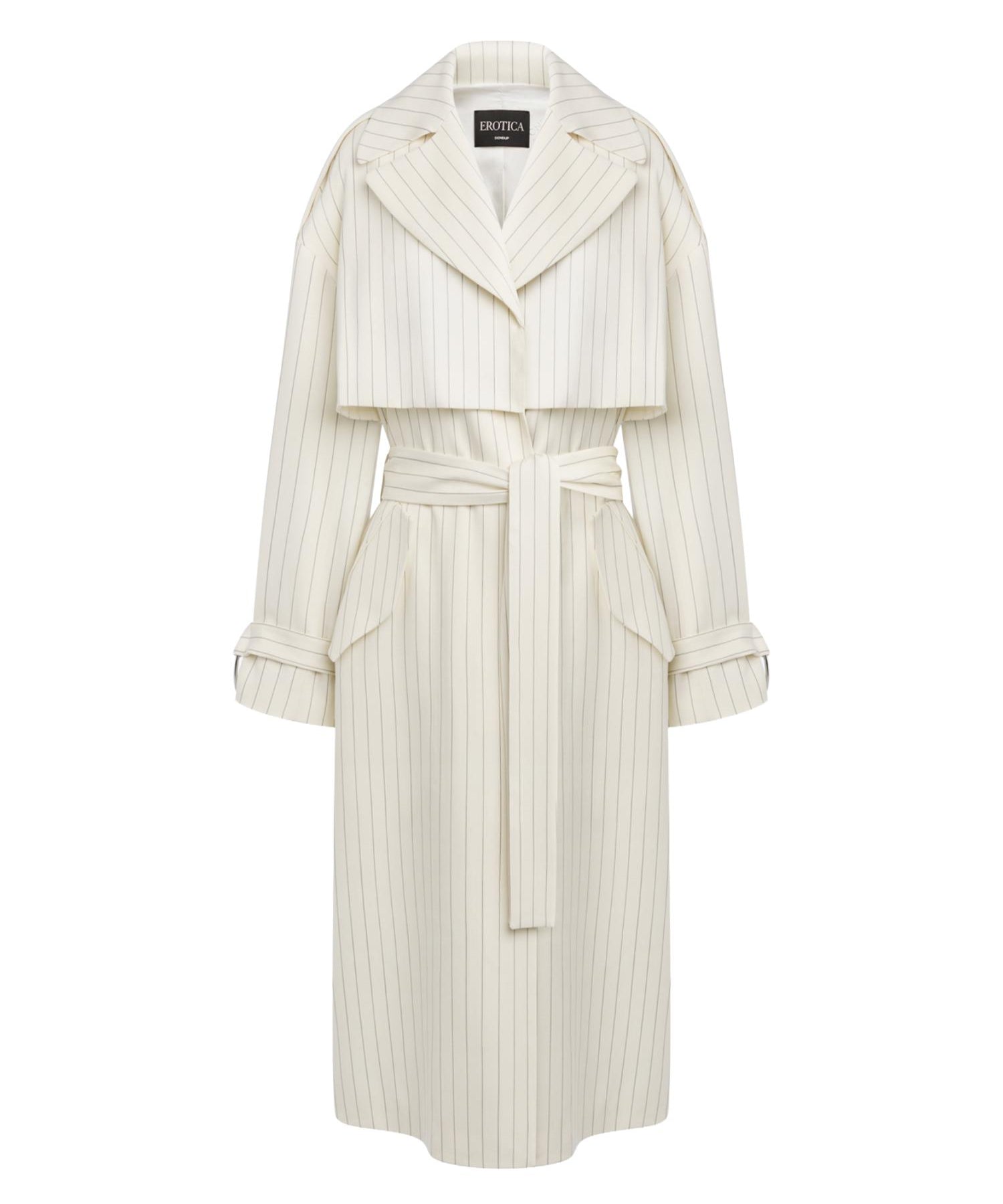 Trenchcoat in fresco di lana gessato DJ856 ES0080D001 DONDUP 